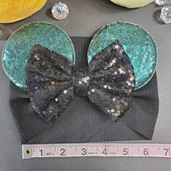 Minnie Mouse Ears Headband Hair Turban Sequins Hair Bow Spa Head Wrap Hair Care - Picture 4 of 10